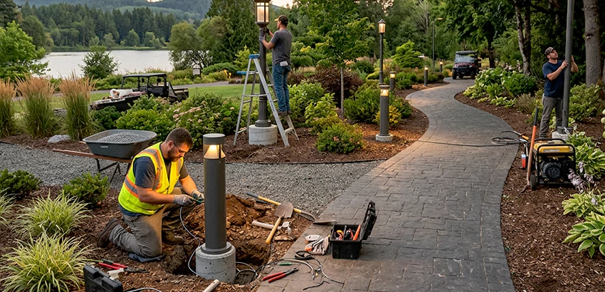 Landscape Post, Pole, and Bollard Lighting Installation in Pasco
