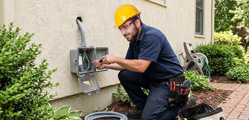 Outdoor Outlet Installation on Vinyl Siding in Pasco